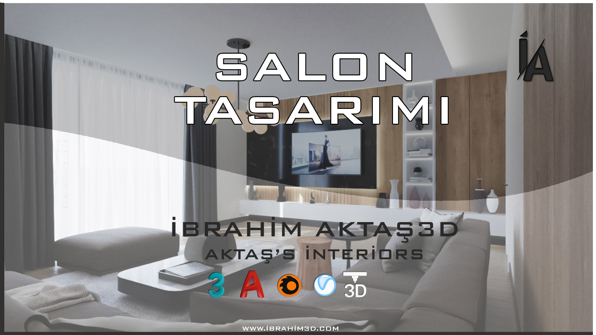 3D Salon Tasarımı - İç Mekân Modelleme ve Render | İbrahim Aktaş 3D
